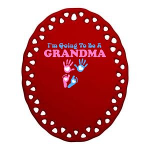 I'm Going To Be A Grandma Grandchild Baby Ceramic Oval Ornament