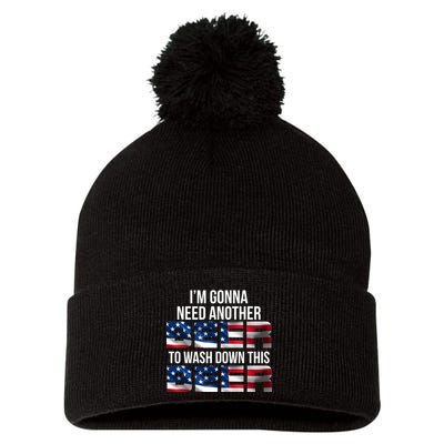 I'm Gonna Need Another Beer to Wash Down This Beer Pom Pom 12in Knit Beanie