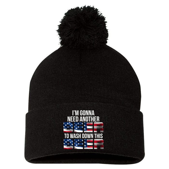 I'm Gonna Need Another Beer to Wash Down This Beer Pom Pom 12in Knit Beanie