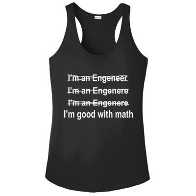 I'm Good With Math Engineer Ladies PosiCharge Competitor Racerback Tank