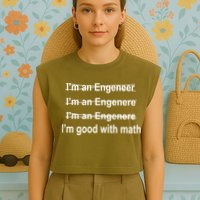 I'm Good With Math Engineer Garment-Dyed Women's Muscle Tee