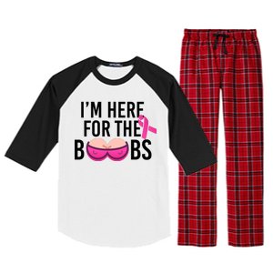 I'm Here For The Boobs Breast Cancer Raglan Sleeve Pajama Set