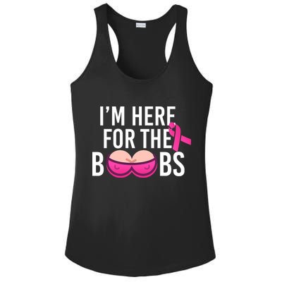 I'm Here For The Boobs Breast Cancer Ladies PosiCharge Competitor Racerback Tank