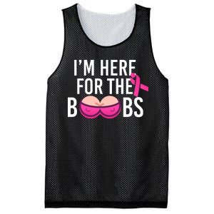 I'm Here For The Boobs Breast Cancer Mesh Reversible Basketball Jersey Tank