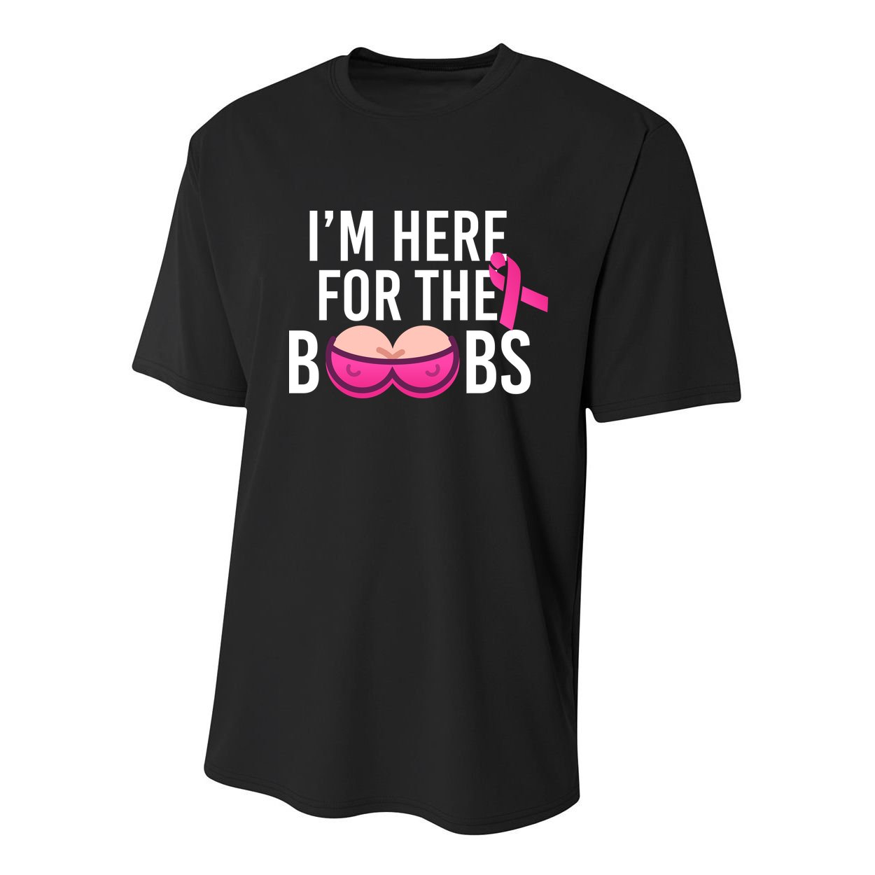 I'm Here For The Boobs Breast Cancer Youth Performance Sprint T-Shirt