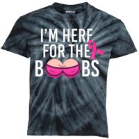 I'm Here For The Boobs Breast Cancer Kids Tie-Dye T-Shirt