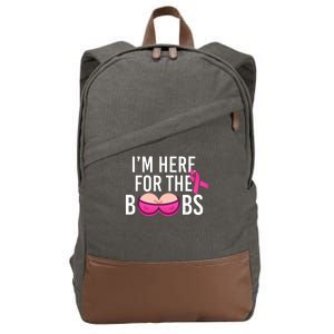 I'm Here For The Boobs Breast Cancer Cotton Canvas Backpack