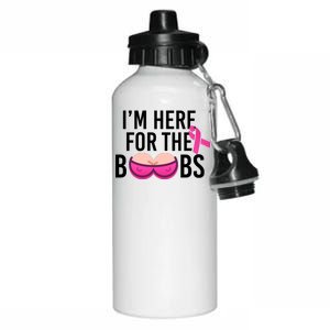 I'm Here For The Boobs Breast Cancer Aluminum Water Bottle