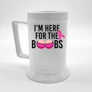 I'm Here For The Boobs Breast Cancer Beer Stein