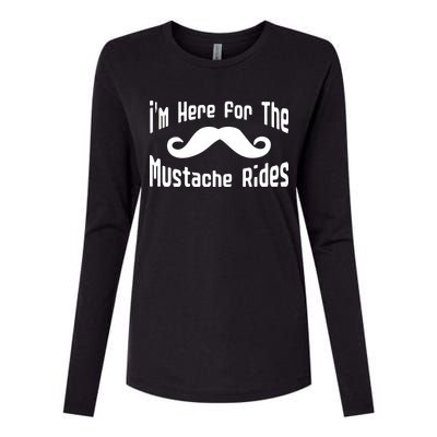 I'm Here For The Mustache Rides Womens Cotton Relaxed Long Sleeve T-Shirt