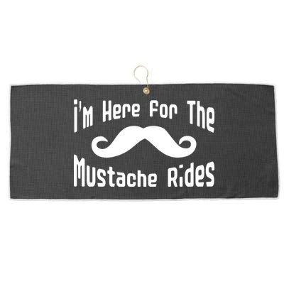 I'm Here For The Mustache Rides Large Microfiber Waffle Golf Towel