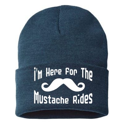 I'm Here For The Mustache Rides Sustainable Knit Beanie