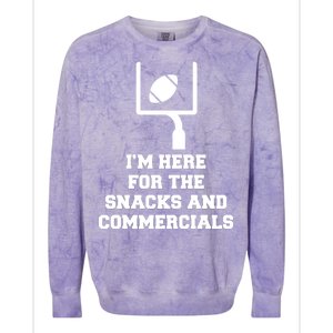 I'm Here For The Snacks And Commercials Colorblast Crewneck Sweatshirt