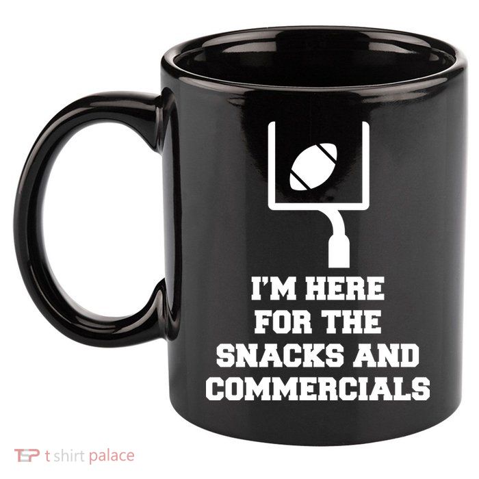 I'm Here For The Snacks And Commercials 11oz C Handle Ceramic Mug