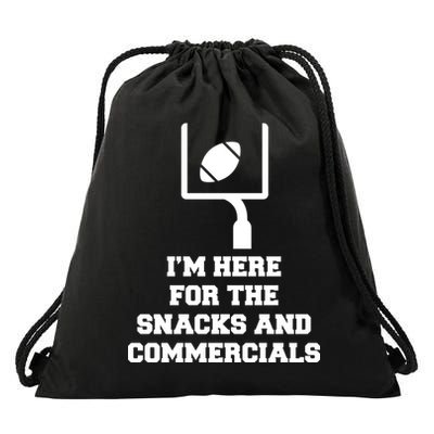 I'm Here For The Snacks And Commercials Drawstring Bag