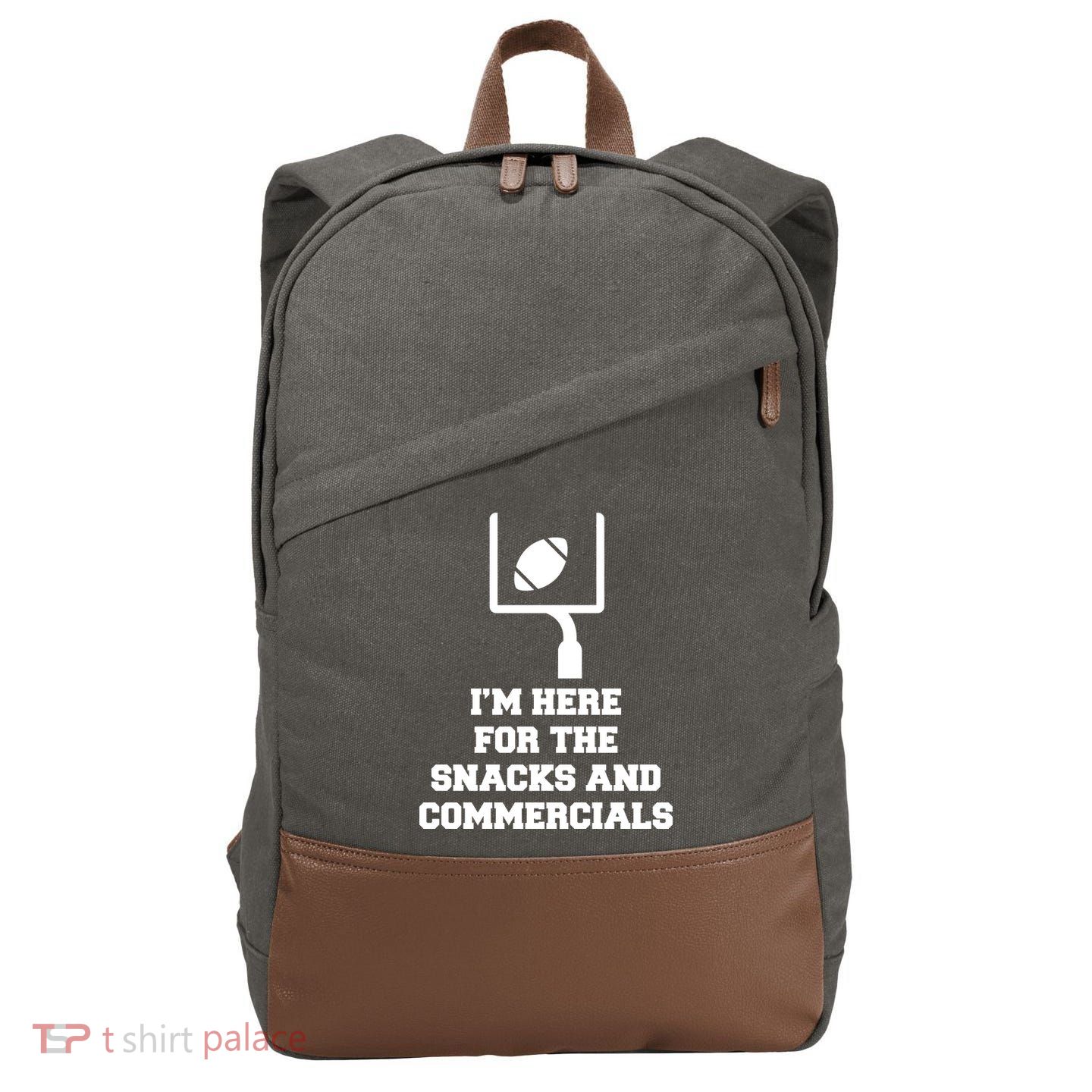 I'm Here For The Snacks And Commercials Cotton Canvas Backpack