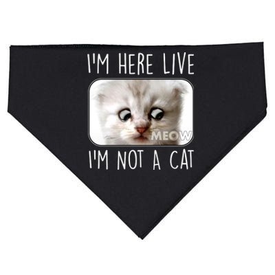 I'm Here Live I'm Not A Cat Zoom Lawyer Cat Meme USA-Made Doggie Bandana