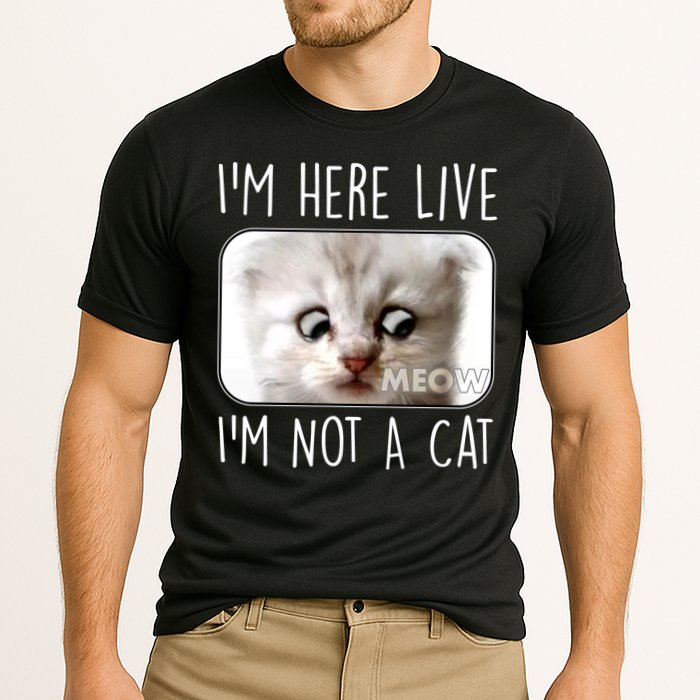 I'm Here Live I'm Not A Cat Zoom Lawyer Cat Meme Performance Shirt