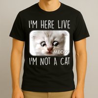 I'm Here Live I'm Not A Cat Zoom Lawyer Cat Meme T-Shirt