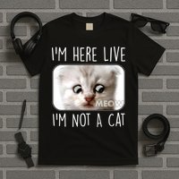 I'm Here Live I'm Not A Cat Zoom Lawyer Cat Meme T-Shirt