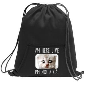 I'm Here Live I'm Not A Cat Zoom Lawyer Cat Meme Sweatshirt Cinch Pack Bag