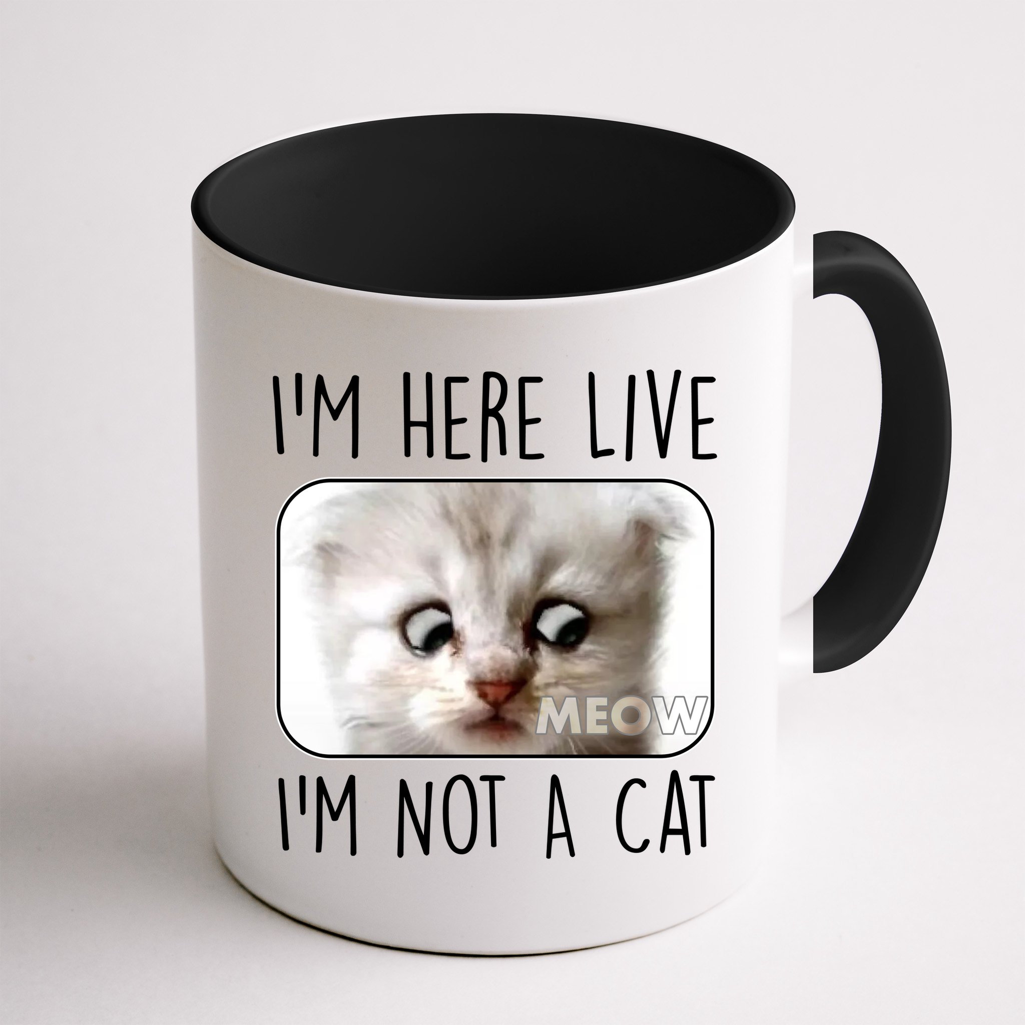 I'm Here Live I'm Not A Cat Zoom Lawyer Cat Meme Mug