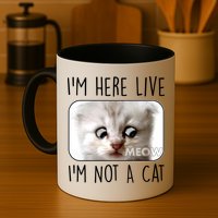 I'm Here Live I'm Not A Cat Zoom Lawyer Cat Meme Mug