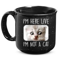 I'm Here Live I'm Not A Cat Zoom Lawyer Cat Meme 15oz Campfire Ceramic Mug