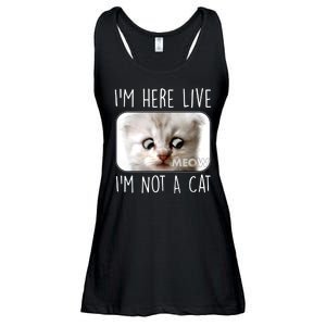 I'm Here Live I'm Not A Cat Zoom Lawyer Cat Meme Ladies Essential Flowy Tank