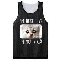 I'm Here Live I'm Not A Cat Zoom Lawyer Cat Meme Mesh Reversible Basketball Jersey Tank