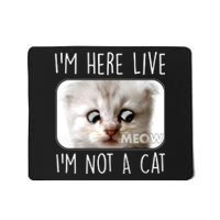 I'm Here Live I'm Not A Cat Zoom Lawyer Cat Meme Mousepad