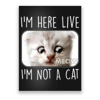 I'm Here Live I'm Not A Cat Zoom Lawyer Cat Meme Poster