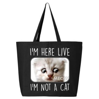 I'm Here Live I'm Not A Cat Zoom Lawyer Cat Meme 25L Jumbo Tote