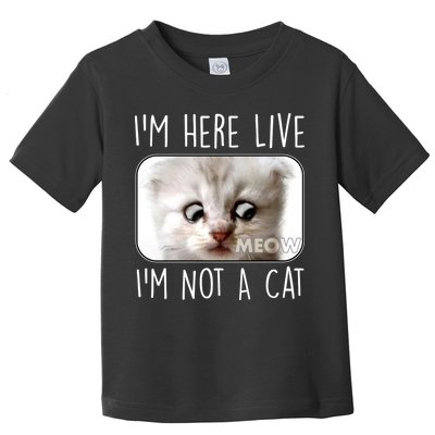 I'm Here Live I'm Not A Cat Zoom Lawyer Cat Meme Toddler T-Shirt