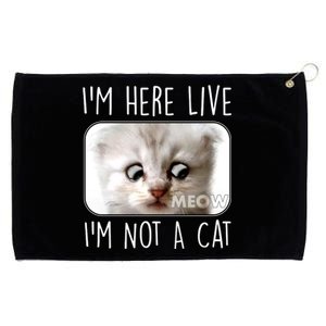 I'm Here Live I'm Not A Cat Zoom Lawyer Cat Meme Grommeted Golf Towel