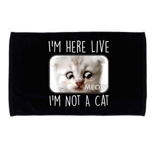 I'm Here Live I'm Not A Cat Zoom Lawyer Cat Meme Microfiber Hand Towel