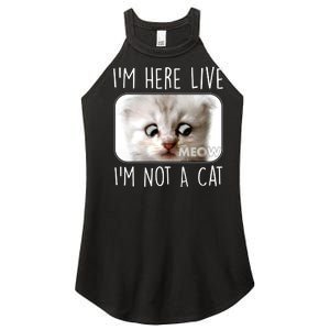 I'm Here Live I'm Not A Cat Zoom Lawyer Cat Meme Women’s Perfect Tri Rocker Tank