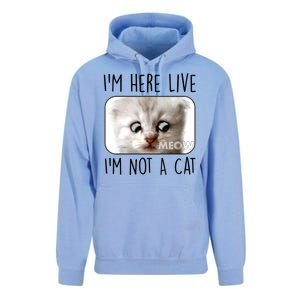 I'm Here Live I'm Not A Cat Zoom Lawyer Cat Meme Unisex Surf Hoodie