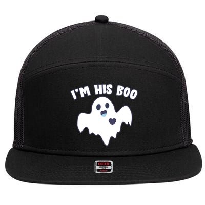 I'm His Boo Matching Halloween 7 Panel Mesh Trucker Snapback Hat