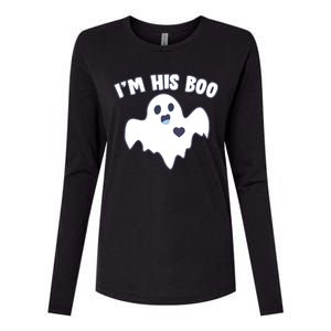 I'm His Boo Matching Halloween Womens Cotton Relaxed Long Sleeve T-Shirt