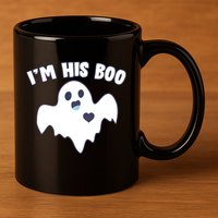 I'm His Boo Matching Halloween 11oz C Handle Ceramic Mug