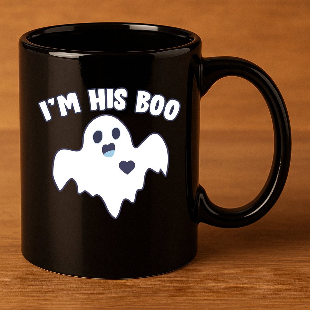 I'm His Boo Matching Halloween 11oz C Handle Ceramic Mug