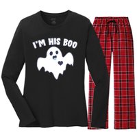 I'm His Boo Matching Halloween Women's Long Sleeve Flannel Pajama Set 