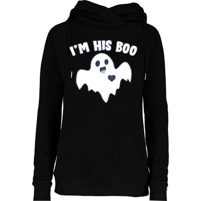 I'm His Boo Matching Halloween Womens Funnel Neck Pullover Hood