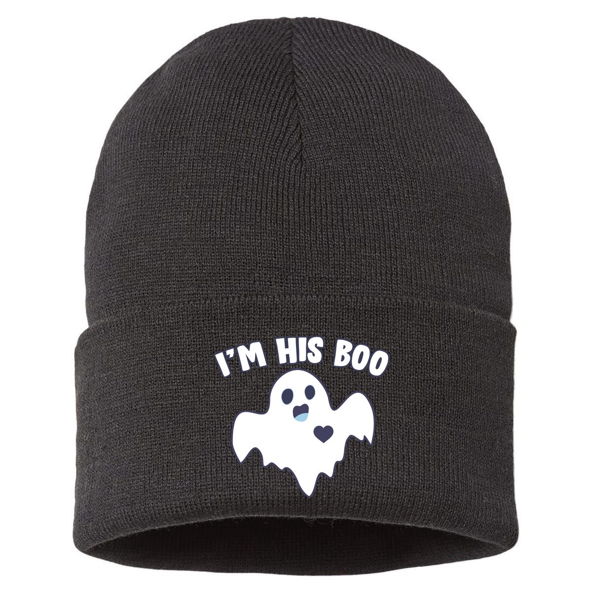 I'm His Boo Matching Halloween Sustainable Knit Beanie