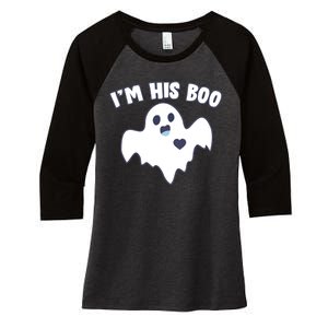 I'm His Boo Matching Halloween Women's Tri-Blend 3/4-Sleeve Raglan Shirt