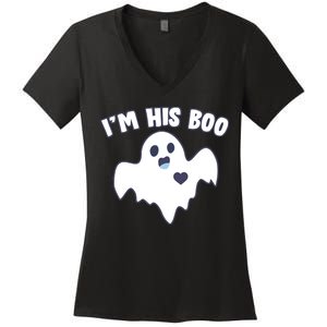 I'm His Boo Matching Halloween Women's V-Neck T-Shirt