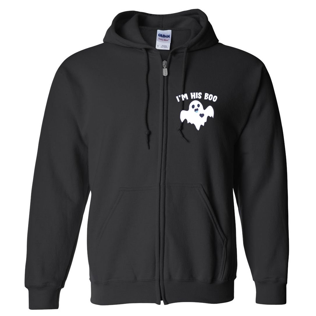 I'm His Boo Matching Halloween Full Zip Hoodie