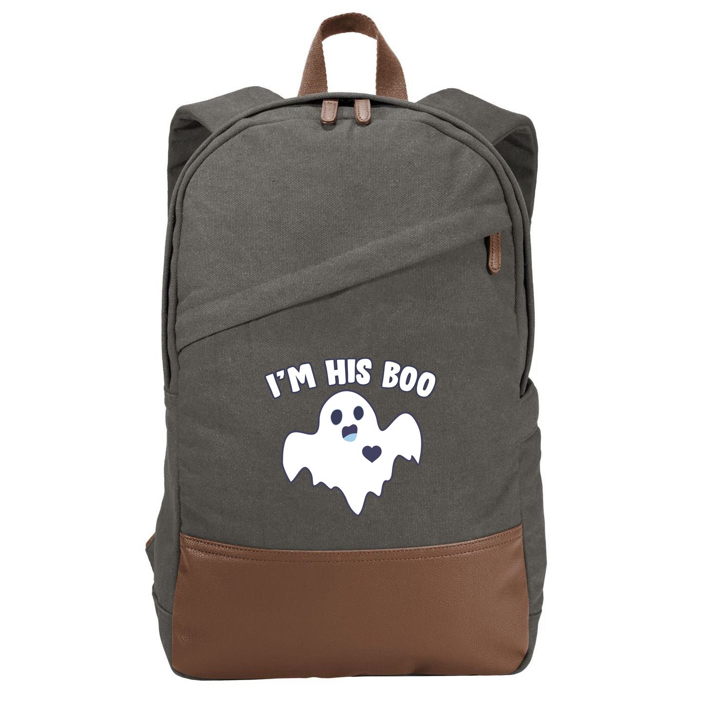 I'm His Boo Matching Halloween Cotton Canvas Backpack