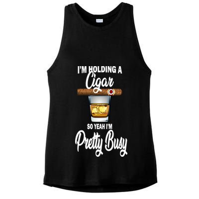 I'm Holding A So Yeah I'm Pretty Busy  Ladies PosiCharge Tri-Blend Wicking Tank